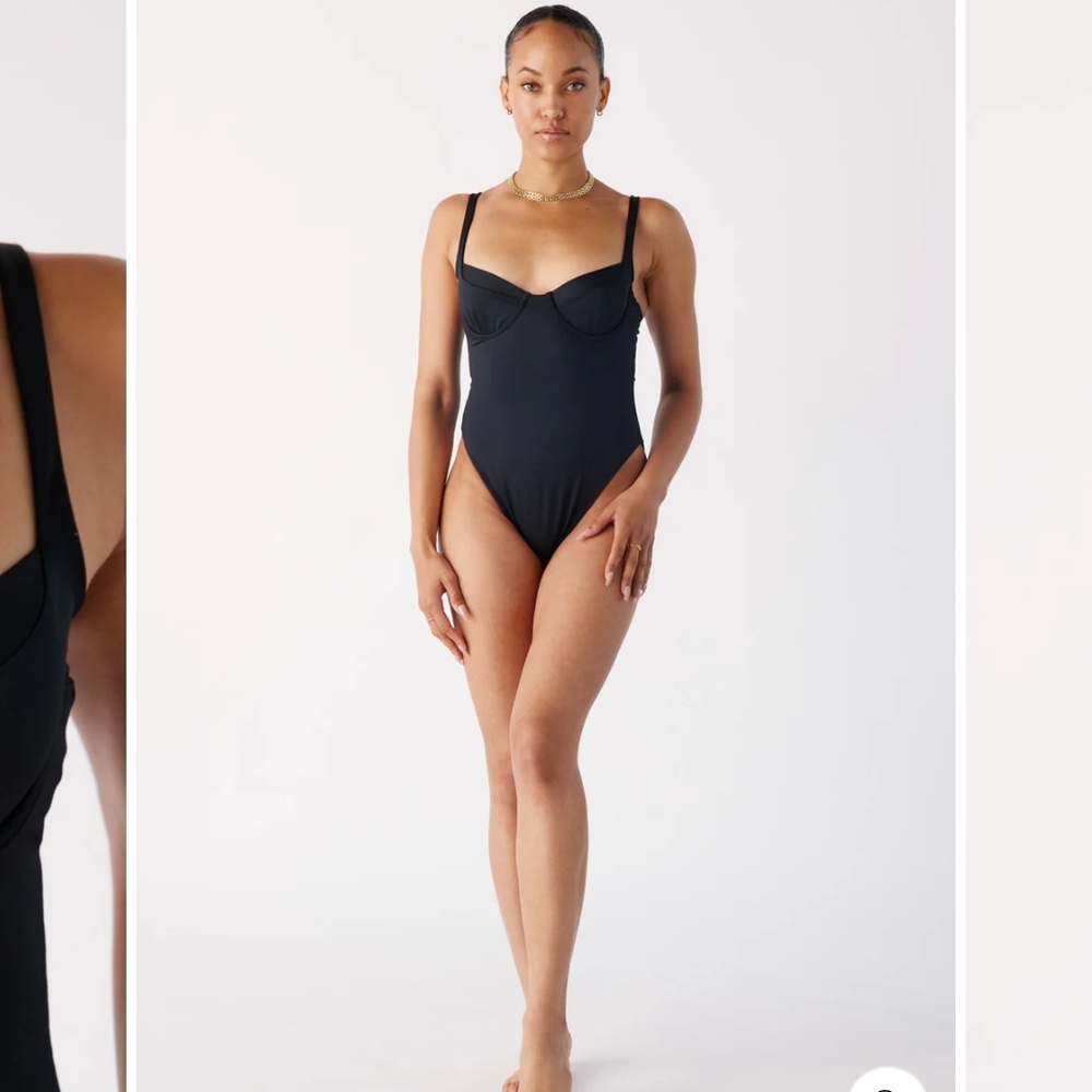 Londre Black Women's One-Piece Swimsuit, SIZE LARGE